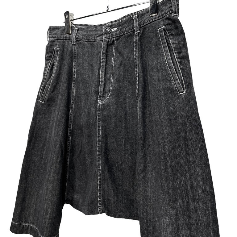 BLACK COMME des GARCONS Black Denim Sarouel Pants Drop Crotch Bottoms Black Comm