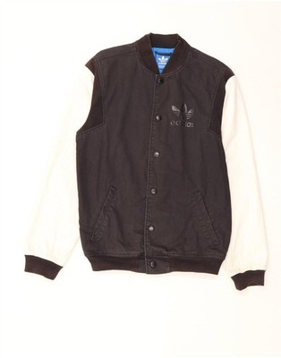 Adidas Herren Graphic Varsity Jacke UK 38 Medium Schwarz Colourblock Baumwolle AN21