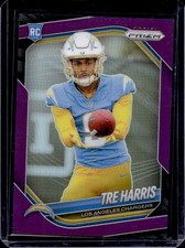 2025 Panini Prizm Tre Harris RC Purple Rookie #/125 Chargers