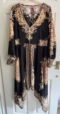 Joe Browns Dress, size 14, Boho style, hanky hem hangs beautifully, satin look.