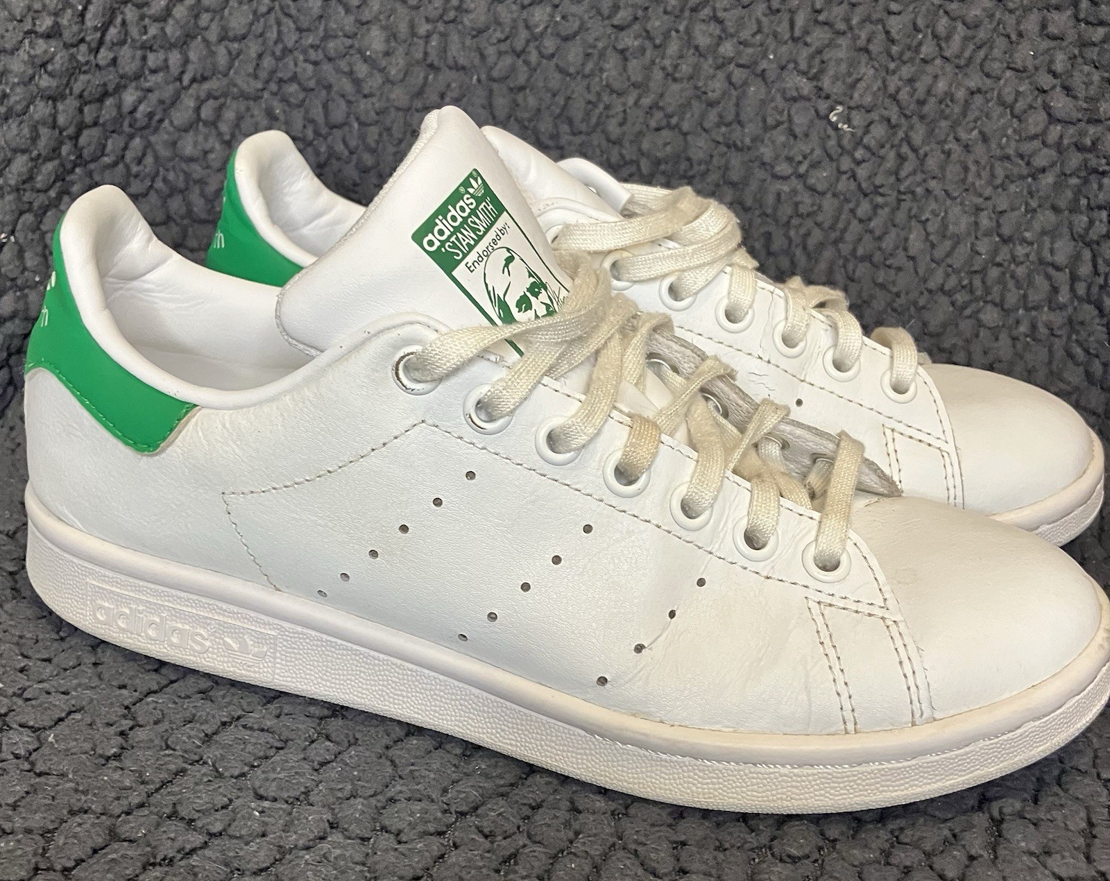 SAOLA Taglia 6 (GS) Adidas Stan Smith Primegreen basse bianche verdi