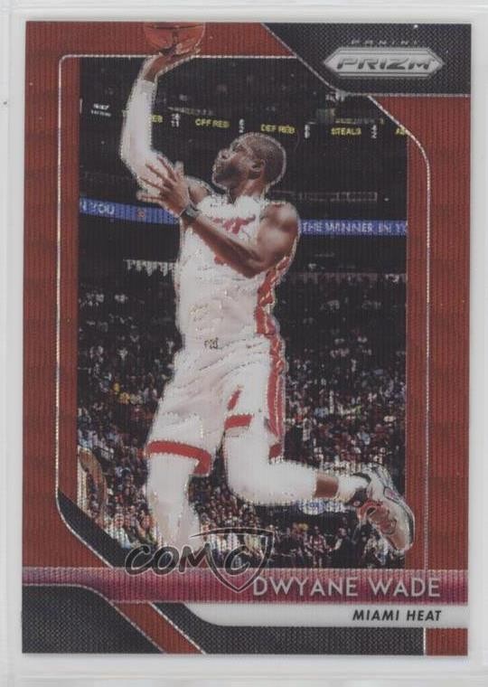 2018-19 Panini Prizm Ruby Wave Prizm Dwyane Wade #206 HOF k4s