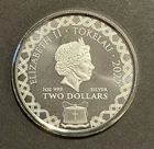1 Oz Silver Round .999 Fine 2022 Scottsdale Tokelau QE II Komodo Dragon GEM BU