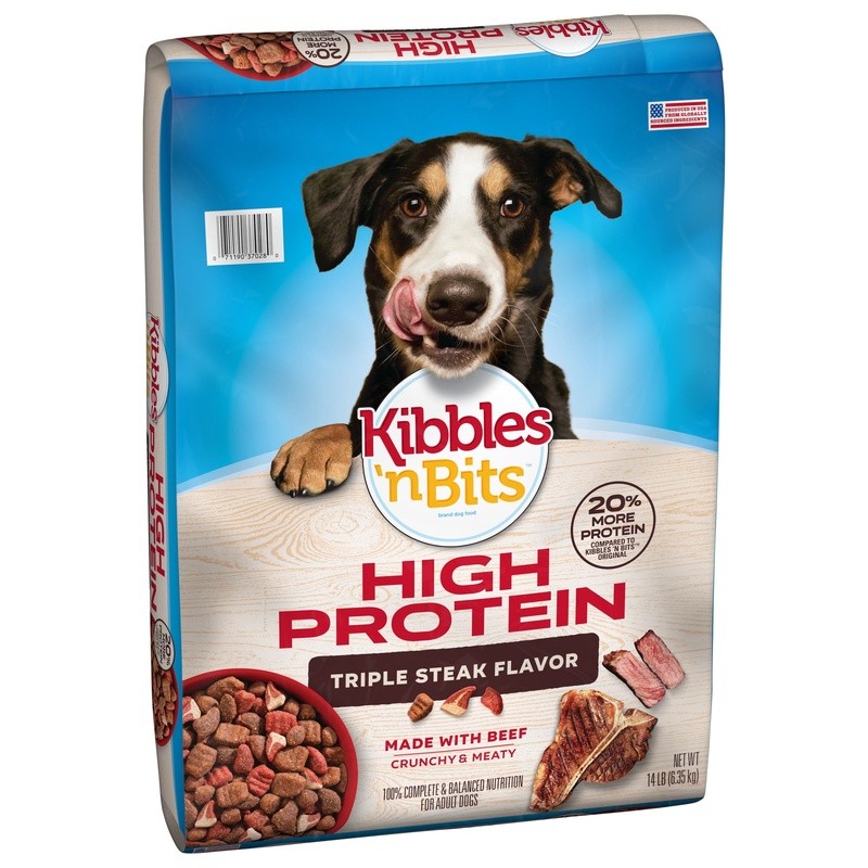 High Protein Dry Dog Food Triple Steak Flavor 40lb Nutritional Kibble All Dogs