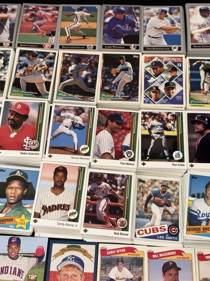 Огромный лот из 2000+ карт 1985 1989 1992 1994 Topps Leaf Upper Deck Mantle Swell Ryan. - Изображение 3 из 4