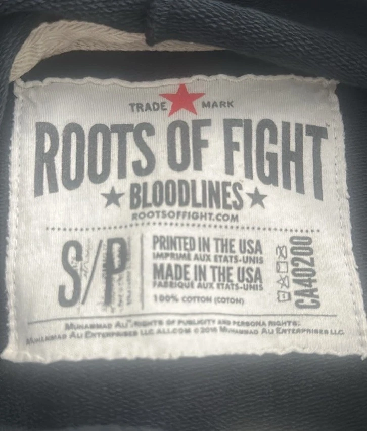 Men's S Roots of Fight Boxing Muhammad Ali Sting Like A Bee  Sleeveless Hoodie!! - Image 4 of 4