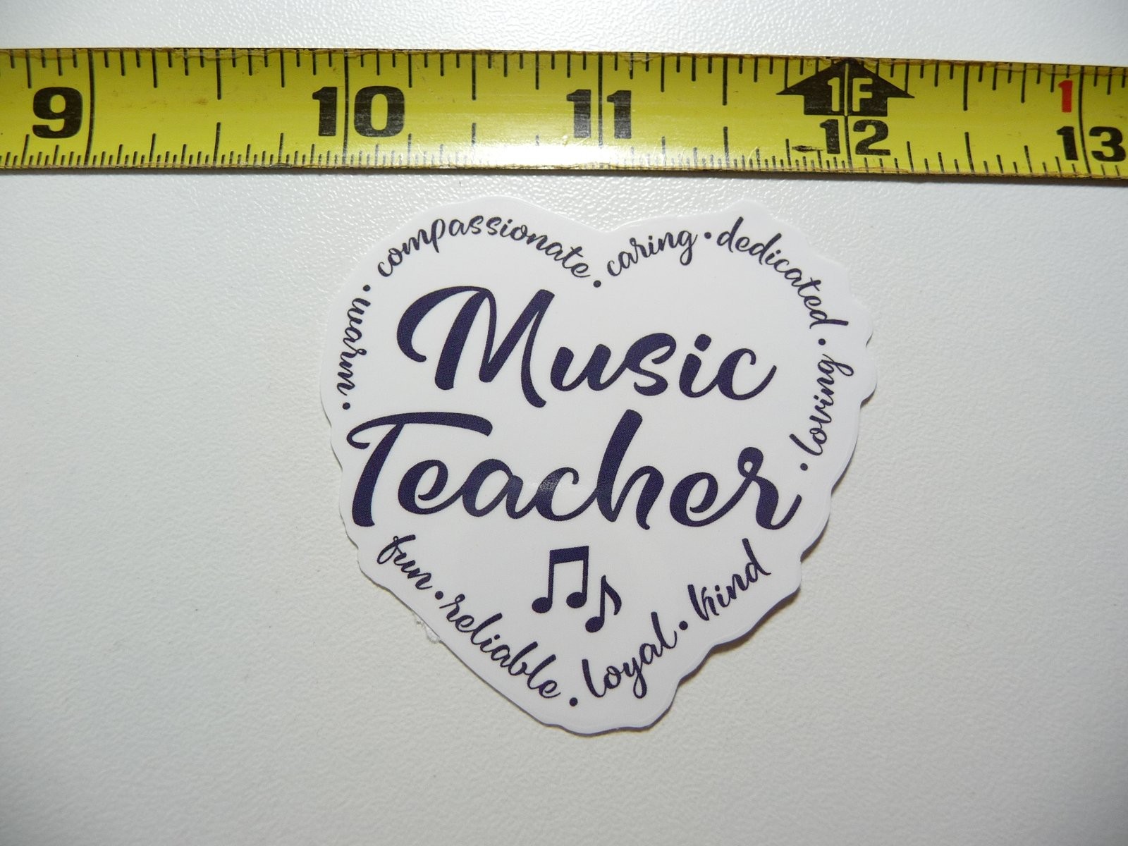 Music Teacher Heart Decal Sticker for Band Fan Appreciation