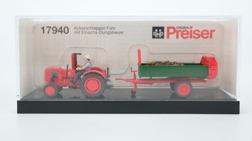 Tractor agrícola Preiser H0 17940 conducción con esparcidor de estiércol de un eje | Condition: Gebraucht