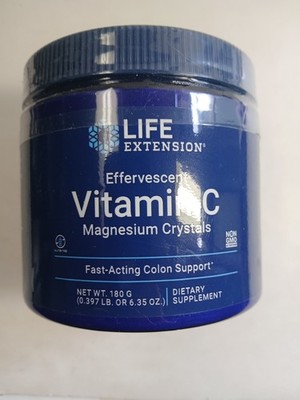 Life Extension Effervescent Vitamin C Magnesium Crystals 180 Grams Powder 06/27