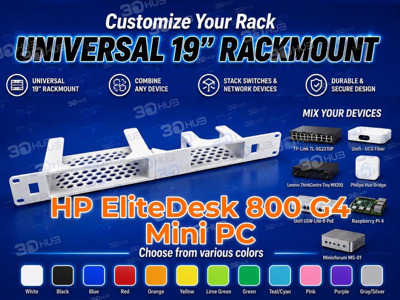 HP EliteDesk 800 G4 Mini PC 19" Rackmount 1U - Mix & Match with other devices