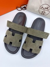 Brand New Authentic Hermes Men's Chypre Sandals Vert Foret Sz: 39