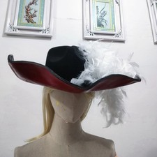 One Piece Dracule Mihawk Hat Scarf Cosplay Prop Costumes Accessories W/Feather