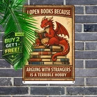 Red Dragon Retro Art Tin Sign 8x8 Round Vintage Mythical Wall Decoration