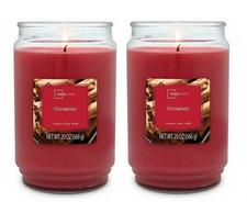 Cinnamon Scented Single-Wick Large Glass Jar Candle, 20 Oz pack of 2