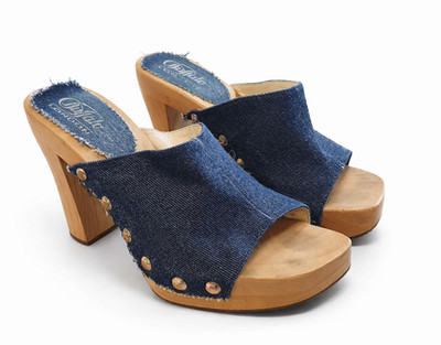 Original 2000er BUFFALO London Holz Clogs Plateau Sandalen Gr. 39