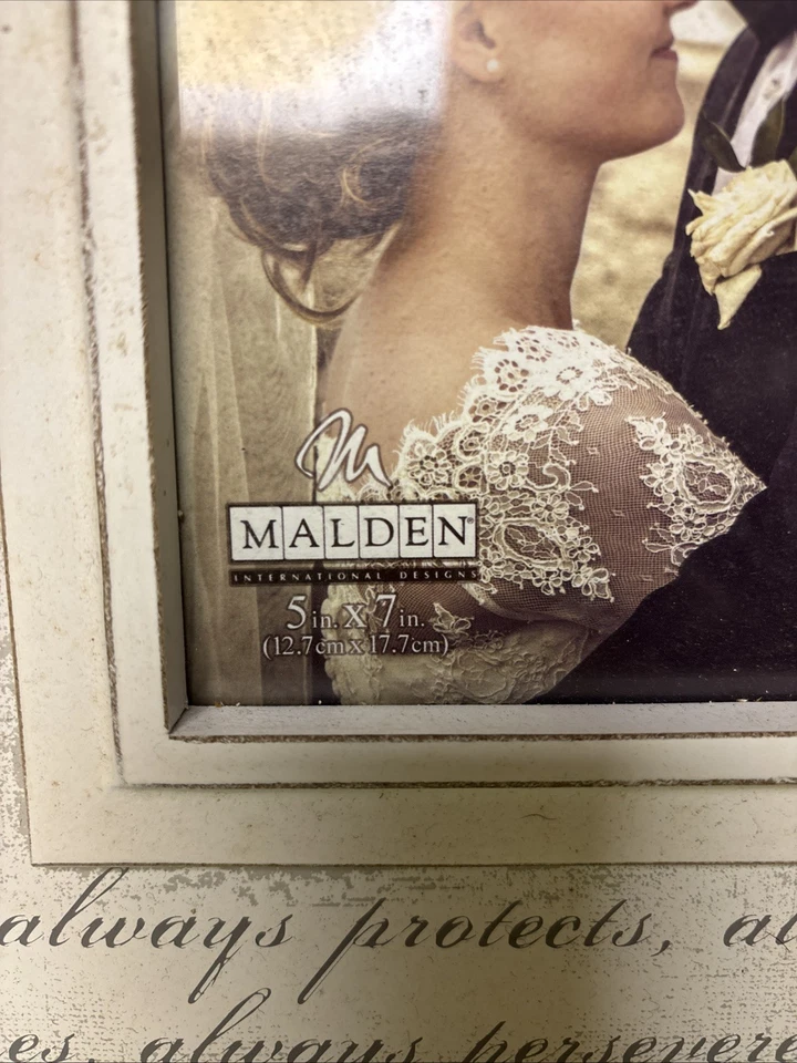 MALDEN "MR. & MRS. / WEDDING PHOTO FRAME" ~ (CORINTHIANS) ~ ** BRAND NEW *5x7 - Image 2 of 2