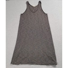 Madewell Striped Sleeveless Tank Midi Dress Black Tan Scoopneck Womens Size M