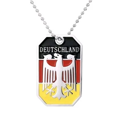 Unisex Halskette Edelstahl mit Deutscher Anhänger – Top Geschenk. 60 cm Kette. - Bild 1 von 4