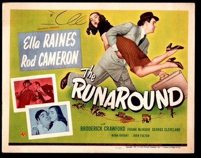 Runaround 11''x14'' Title Lobby Card Rod Cameron Ella Raines