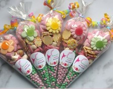 Personalised Fairy woodland stickers PreFilled Sweet cone Kids Party Bag Favours