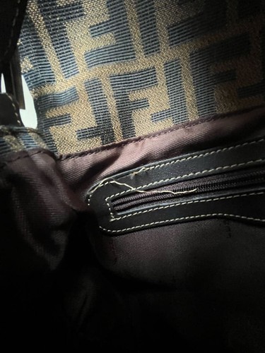 Fendi Vintage Mamma Bucket Zucca Pattern Leather Canvas Handbag From Japan - Afbeelding 7 van 20