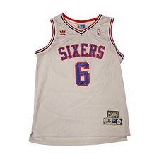 Julius Dr J Erving 76'ers Autographed Adidas Hardwood Classic Jersey JSA COA