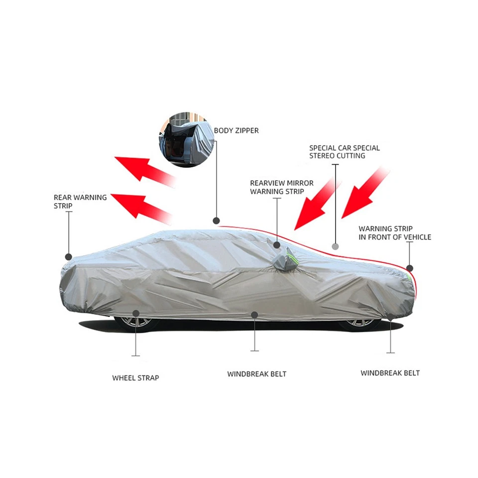 For MAZDA CX-3 CX-5 CX-7 SUV Waterproof Full Car Cover UV Resistant Protection - Image 3 of 4