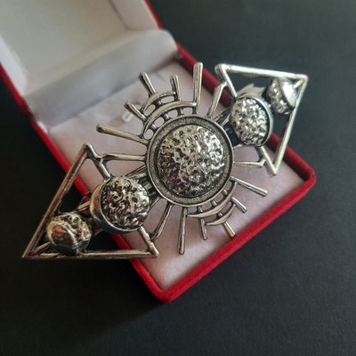 Celestial Moon Phase & Sun Hair Barrette | Silver Tone Lunar Goddess Hair Clip