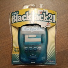 Radica Pocket Blackjack 21 Handheld Electronic Game New Sealed Blue 75006