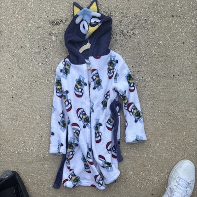 Disney Bluey Robe Boys Girl Toddler 2T 3T 4T 5T Bathrobe Pajamas Bingo Christmas