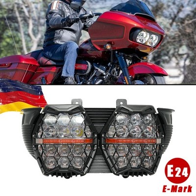 E-24 LED Scheinwerfer Mit Amber DRL Hi-Low Für Harley Road Glide 2015-2023