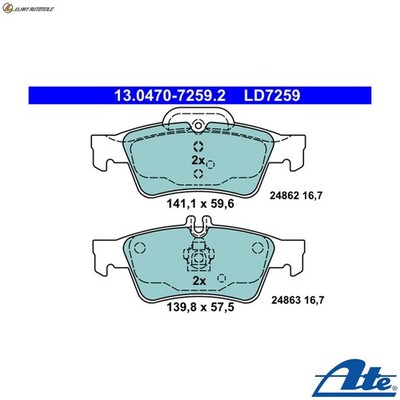 BREMSBELAGSATZ SCHEIBENBREMSE 13.0470-7259.2 FÜR MERCEDES-BENZ SL E-CLASS CLS