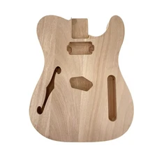Electric Guitar Body with Binding Mahogany Wood Semi Hollow Style-Bolt on Heel