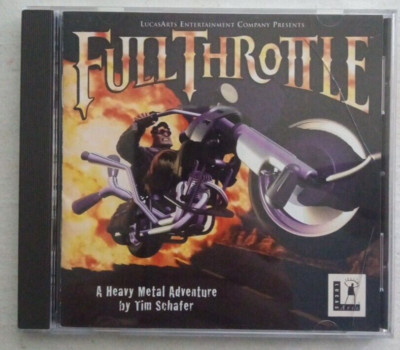 Full Throttle, Cd-Rom Pc Game, LucasArts, 1994 High Speed Racing, Classic Action