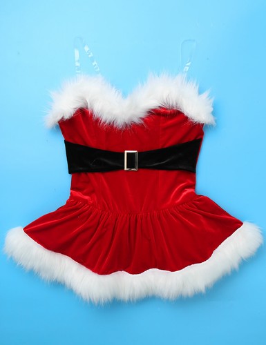 Damen Sexy Weihnachtsmann Weihnachten Kostüm Fellbesatz Kleid Mütze Cosplay Outfit Kostüm - Bild 25 von 30