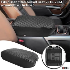 Fits Nissan Titan Bucket Seat 2016-2025 Center Console Lid Armrest Cover Pad