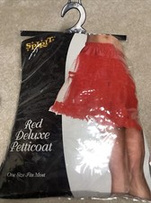 Red Deluxe Petticoat Skirt Adult Party Costume, SPIRIT HALLOWEEN One Size Most