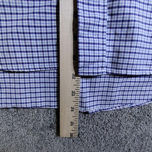 Ruddock Mens Blue Checker Pearl Snap Shirt Size 18 1/2 36 Long Tail Western USA - Picture 9 of 14
