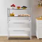 2 Tier Adjustable Shelf Storage Shelving Stainless Steel Heavy Duty Shelving