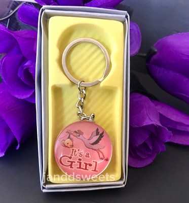 12 Baby Shower Favors Decorations Its A Baby Girl Keychains