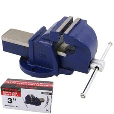 Image of Neilsen 75mm Jaw Bench Vice Workshop Swivel Base Clamp Workbench Cast Iron 3"