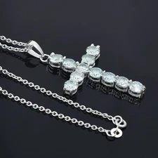 RARE 11 Ct Certified White Diamond Cross Pendant