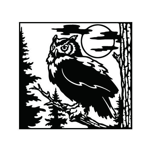 OWL FOREST CLIPART-VECTOR CLIP ART GRAPHICS-CNC PLASMA LASER-DXF SVG EPS AI PNG - Picture 1 of 4