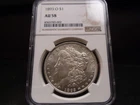 1893-O AU58 Morgan Silver Dollar NGC Certified - White/Faint Gold Hue/Rare Date
