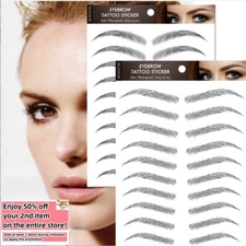 Set of 20 - Waterproof 6D Eyebrows Tattoo Stickers Hair-like Makeup Long Last