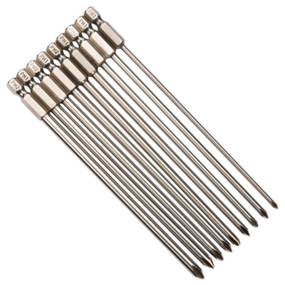 1/4'' Hex Shank Phillips PH1 PH2 Schraubendreher Bit Satz 150mm 200mm Lang Voll