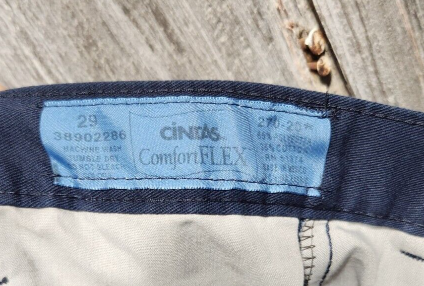 men's CINTAS comfort flex Industrial uniform CARGO Work Pants Navy BLUE