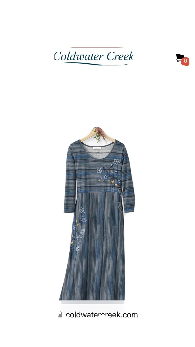 Coldwater Creek “Poetic Presence Dress” (L) Long sleeve casual dresses for women