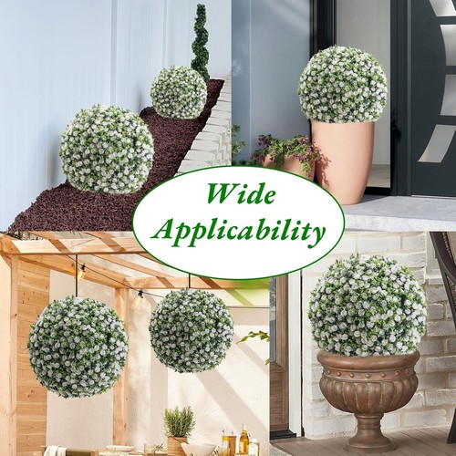 2 PIEZAS Bolas Topiarias Artificiales Bolas de Hierba Protección UV Imitación Boj Decoración Bolas - Imagen 5 de 14