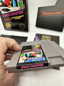 Urban Champion NINTENDO NES Complete CIB Gloss Sticker Hangtab 5 Screw Nice!